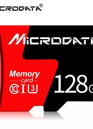 Карта пам'яті, флешка tf card microsd 128gb class 10 + sd adapter мікро сд 128 гігабайт для телефону micro-128