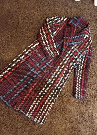 Продам пальто в клетку2 фото