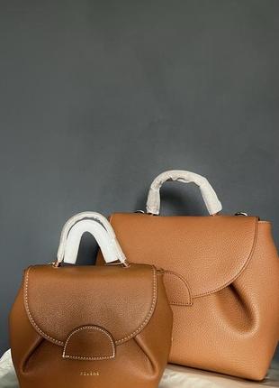 Polene un big size сумка кросс-боді на плече camel коричнева та беж9 фото