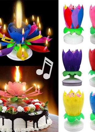 Свічки для торта музична тюльпан-квітка / свічка в торт