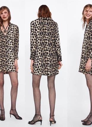 Стильное платье zara леопардовый принт свободного кроя3 фото