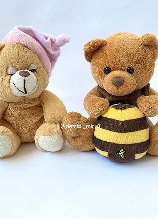 М'яка іграшка, що спить ведмедик, ведмідь у шапочці2 фото