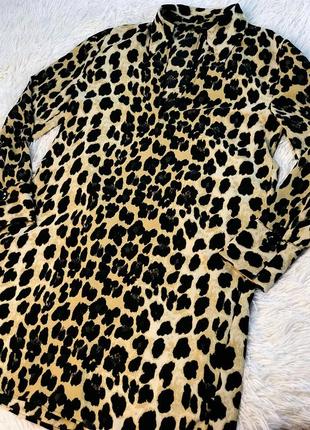 Стильное платье zara леопардовый принт свободного кроя4 фото