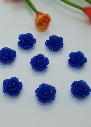 Серединка трояндочка. колір синій. 10мм. 1шт.1 фото