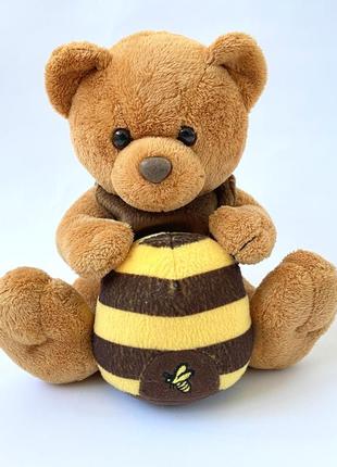 М'яка іграшка, що спить ведмедик, ведмідь у шапочці5 фото