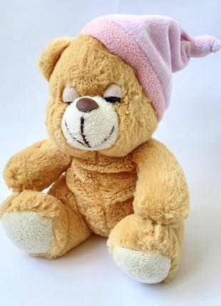 М'яка іграшка, що спить ведмедик, ведмідь у шапочці4 фото