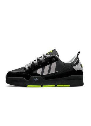 Adidas adi2000 черные с серым и зеленым7 фото