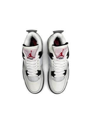 Nike air jordan 4 retro белые с серым и черным8 фото