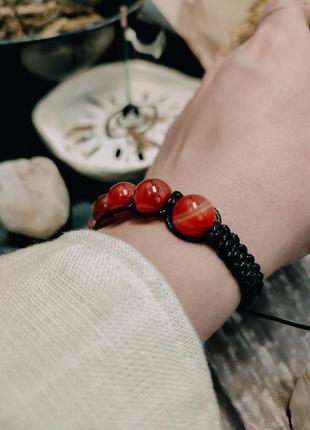 Браслет сердолик, сердоликовый браслет из натурального камня