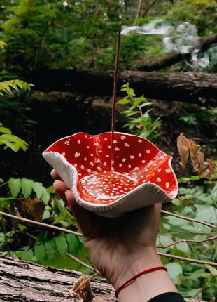 Алтарь мухомор, керамическая подставка для ароматических палочек