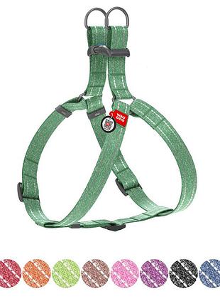 Шлея из восстановленного хлопка waudog re-cotton с qr паспортом, светоотражающая, пластиковый фастекс, l, ш 25