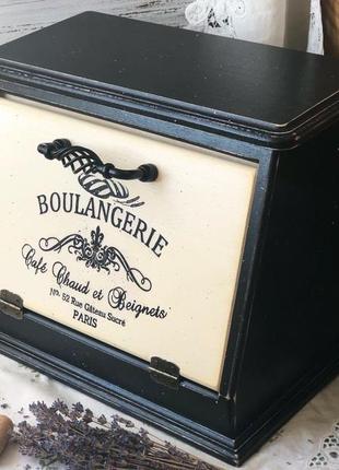 Хлебница деревянная «boulangerie». на заказ.