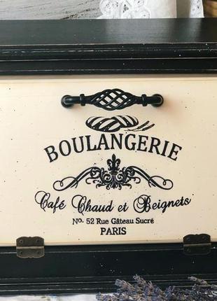 Хлебница деревянная «boulangerie». на заказ.3 фото