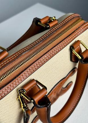 Сумка premium celine small boston cuir triomphe in textile and calfskin2 фото