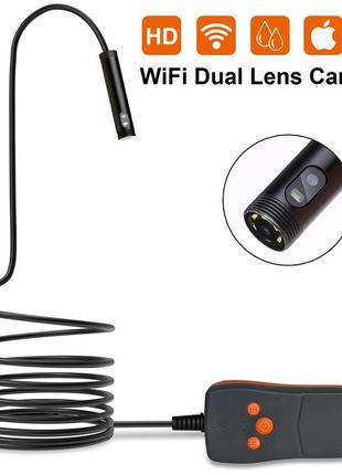 Wi-fi эндоскоп с двойной камерой soft 2.0mp hd 720p 5 метров / 8 мм. технический бороскоп для телефона