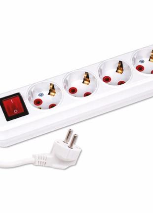 Удлинитель 4 гнезда 2 м с заземлением и кнопкой