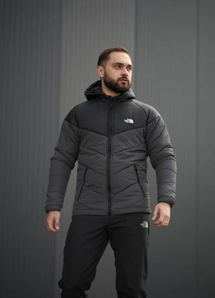 Демісезонна стьобана куртка tnf з капюшоном