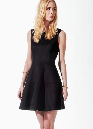 Чорна замшева міні-сукня з натуральної замші, xs-s-m