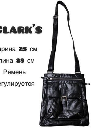 Чорна сумка через плече фірмова clark's нова шкіряна