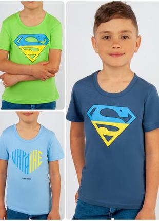 Дитяча патріотична футболка, футболка для хлопчиків з патріотичним принтом, бавовняна футболочка1 фото