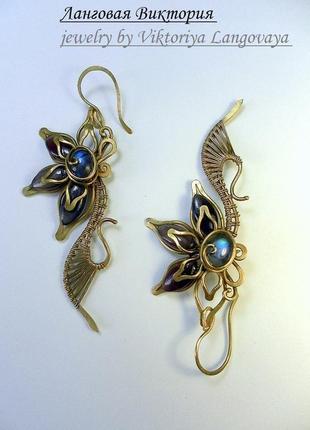 Сережки "дика орхідея"