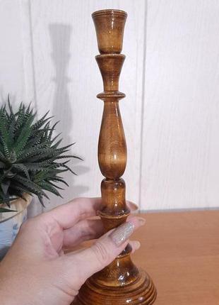 Подсвечник деревянный,  на одну свечу1 фото