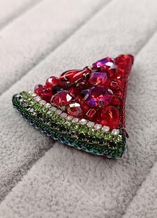 Брошь "сочный арбуз"