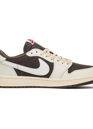 Nike air jordan 1 low og x travis scott “reverse mocha”9 фото