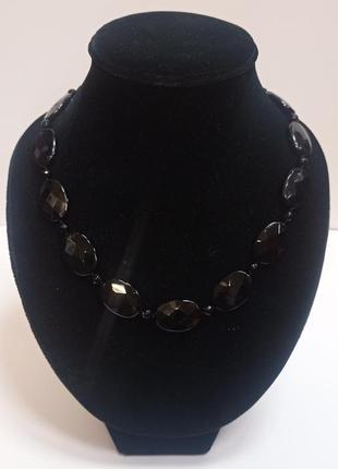 Ожерелье из черного агата.5 фото