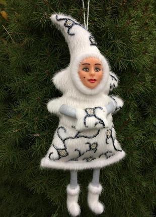 Ёлочная, новогодняя, интерьерная кукла "зимняя фея"5 фото