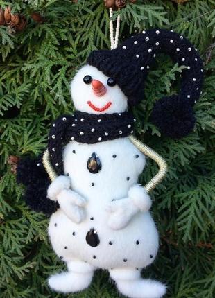 Ёлочная, интерьерная, новогодняя игрушка снеговик, новогодний декор, подарок к новому году1 фото
