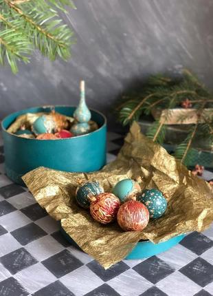 Набор елочные игрушки, новогодние украшения, шары на елку, коробка, подарок