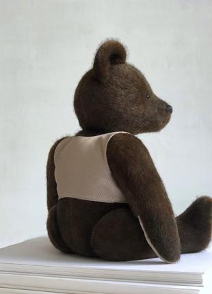 Мишка тедди интерьерная коллекционная игрушка, подарок ручная работа, коричневый медведь4 фото