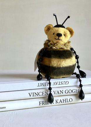 Ведмедик тедді кулька бджілка інтер‘єрна коллекційна іграшка, подарунок ручна робота