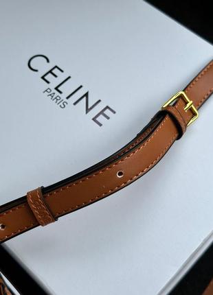 Сумка кросс боді premium celine teen triomphe bag in triomphe canvas and calfskin tan8 фото