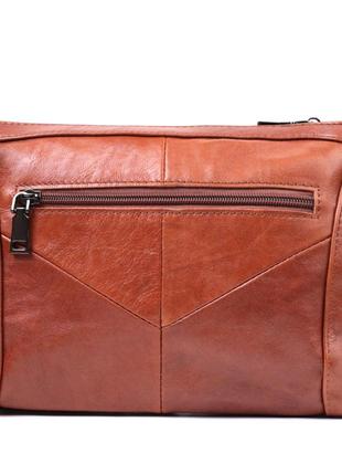 Жіноча шкіряна сумка середнього розміру на одне відділення vintage 22566 світло-коричневий7 фото