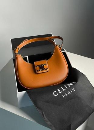 Сумка кросс боді premium celine medium ava triomphe bag in smooth calfskin tan