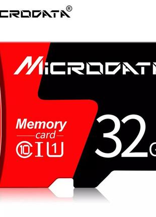 Карта пам'яті, флешка tf card microsd 32gb class 10 + sd adapter мікро сд 32 гігабайт для телефону, планшета micro-32