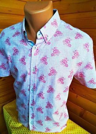 Отличная рубашка с коротким рукавом в принт английского бренда burton menswear london2 фото