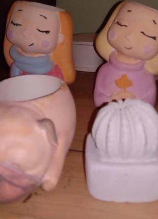 Гіпсові кашпо фігурки