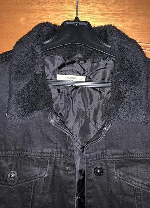 Куртка borg mango 🥭 джинсова курточка утеплена ❤️9 фото