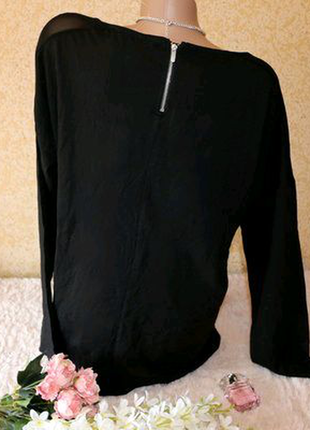Чорна блузка з шифоновими вставками р. м esmara німеччина4 фото