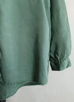 Зеленая рубашка zara из 100% лиоцеля5 фото