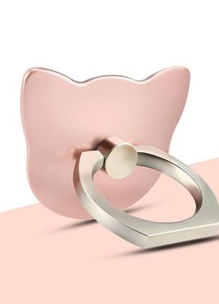Кольцо-держатель и подставка для телефона plastic cat ring розовый