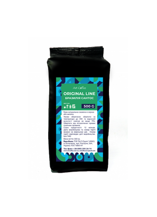 Кава в зернах art coffee бразилія сантос 500 г