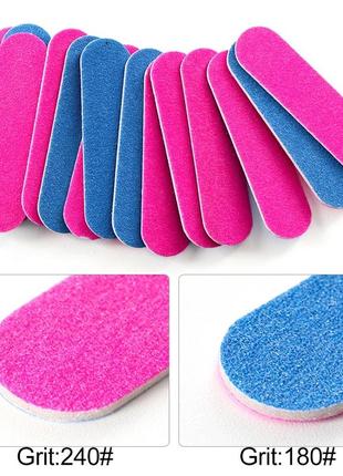 Набір пилочок 40 шт двохстронніх для манікюру міні - пилка для нігтів