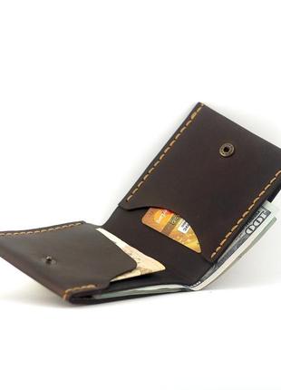 Мужской кошелёк - тонкий кожаный бумажник для мужчины slim ( портмоне, лопатник, подарок мужчине )3 фото