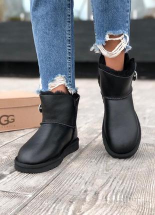 Угги кожаные зимние мини ugg leather4 фото