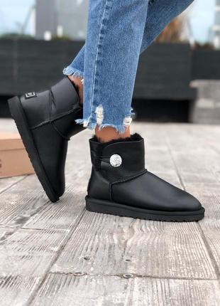 Уггі шкіряні зимові міні ugg leather