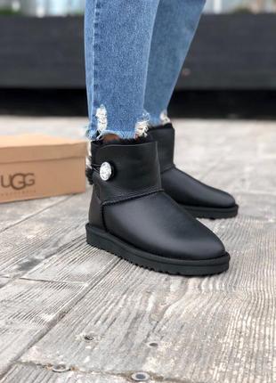 Уггі шкіряні зимові міні ugg leather2 фото